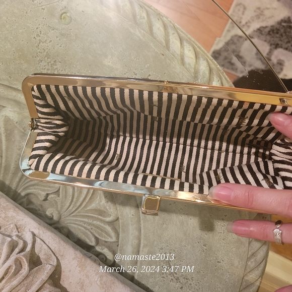 L.A.M.B. by Gwen Stefani Leather Clutch Luxury Designer Celebrity Black #745 - Picture 7 of 17